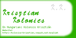 krisztian kolonics business card